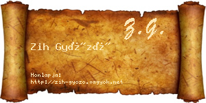 Zih Győző névjegykártya